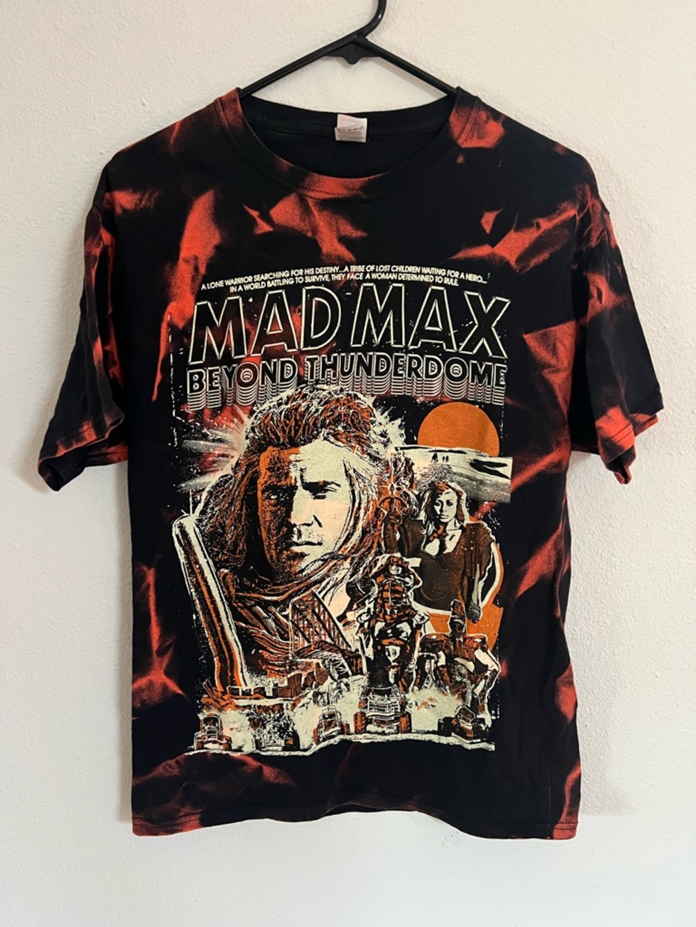 NWOT Mad Max Beyond Thunderdome Graphic Tie-Dye Tee - Black & Orange